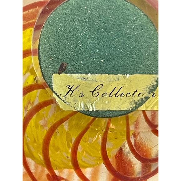 K's Collection Set Of 2 Paperweights Yellow/Orange Swirl Good Used Condition - Picture 7 of 12